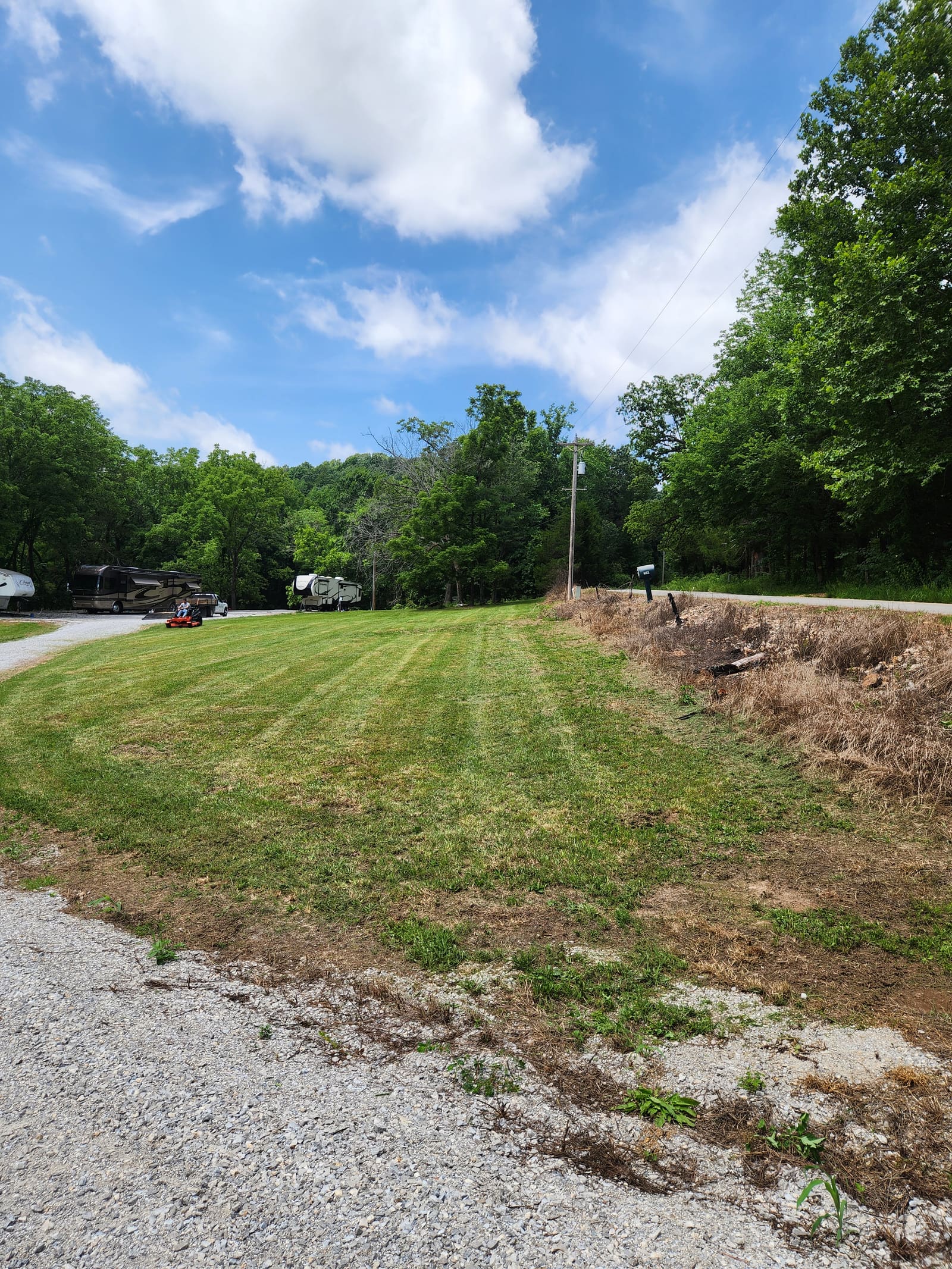 Large freshly mowed lot in Mountain View, Arkansas